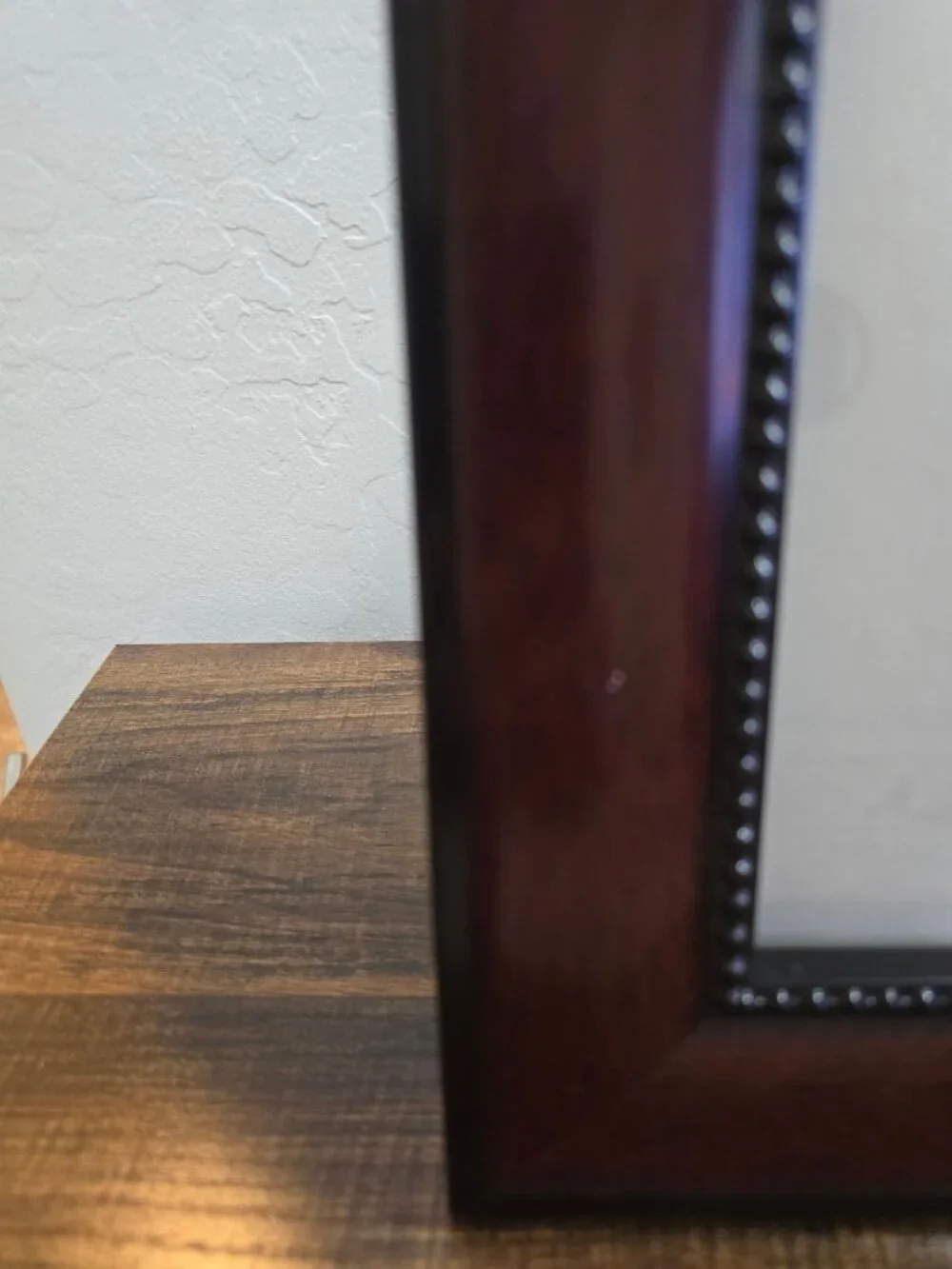 Brown/Black Wooden Frame Beaded Detail Double Mat Tabletop Or Wall Display